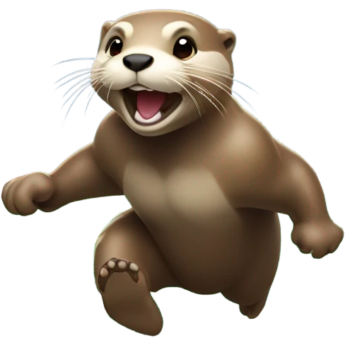 Otter running a race emoji