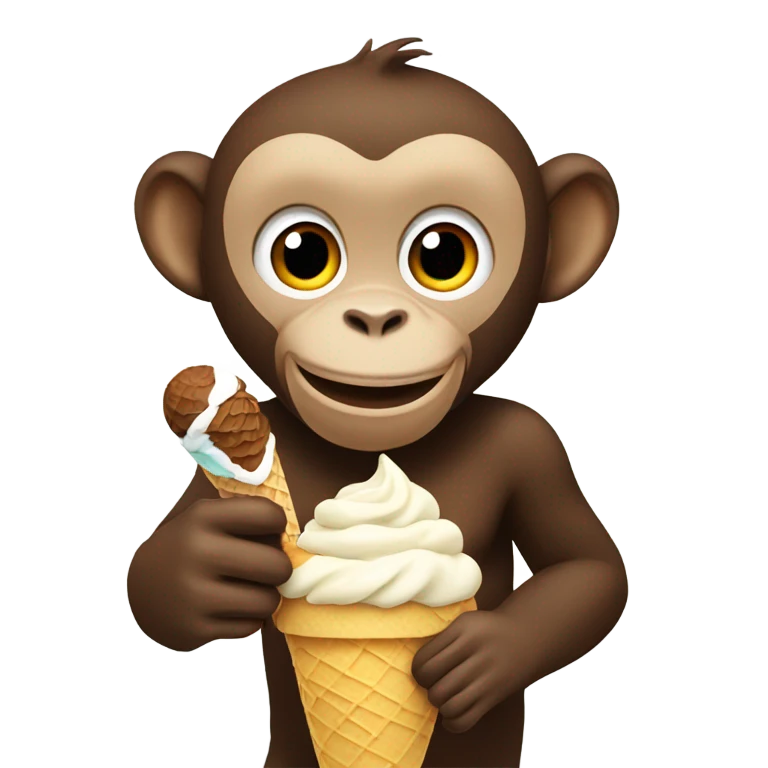 Monkey eating ice cream  emoji