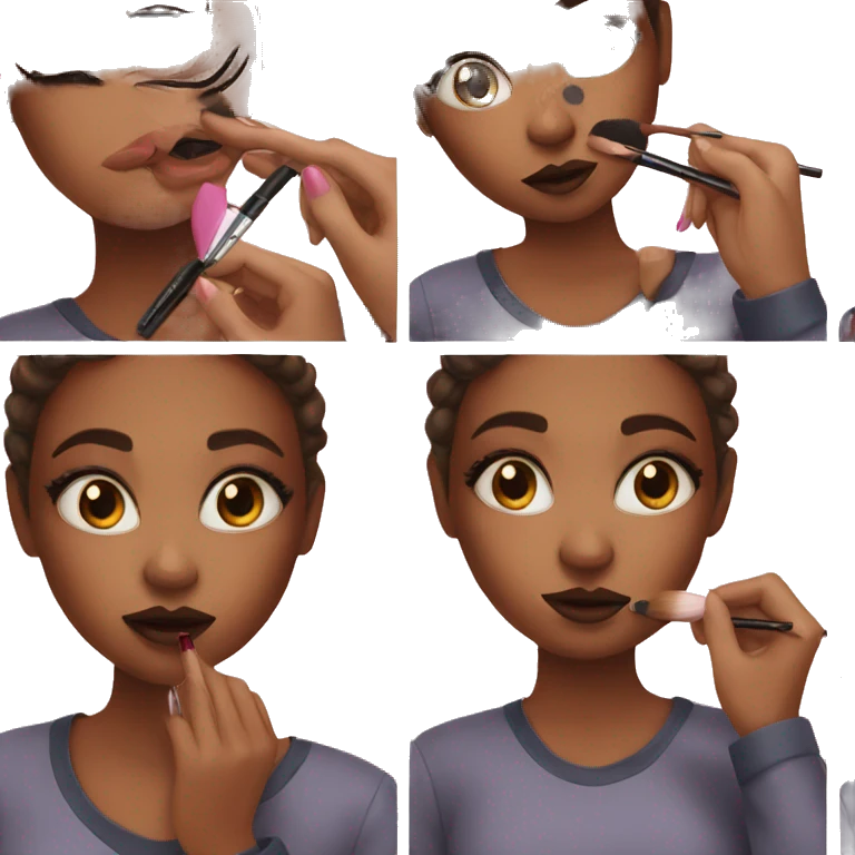 Girl doing makeup  emoji