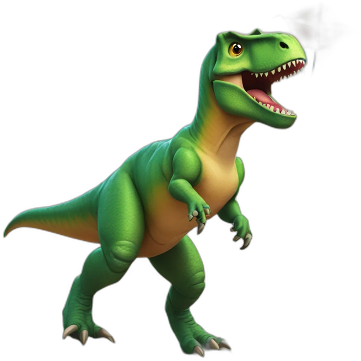 T-Rex flying a kite emoji