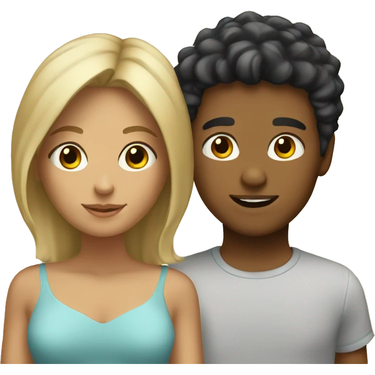 Blonde boy and Latina girl emoji