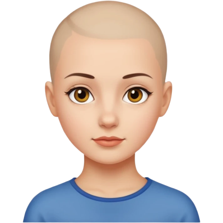 Girl with shaved head on the side  emoji