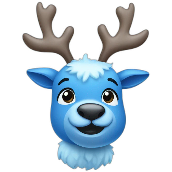 cute blue reindeer emoji