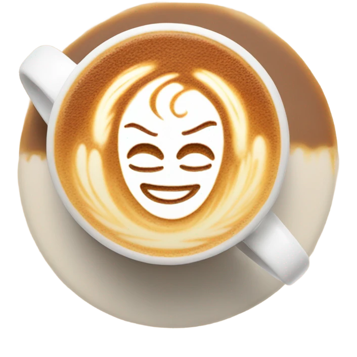 Latte with bow latte art emoji