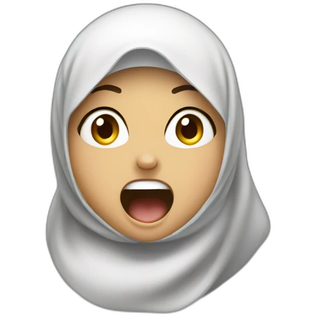 Hijab girl screaming emoji