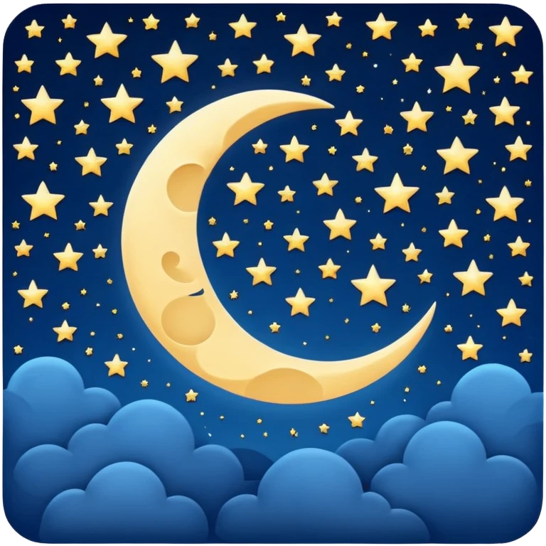 starry sky with crescent moon emoji