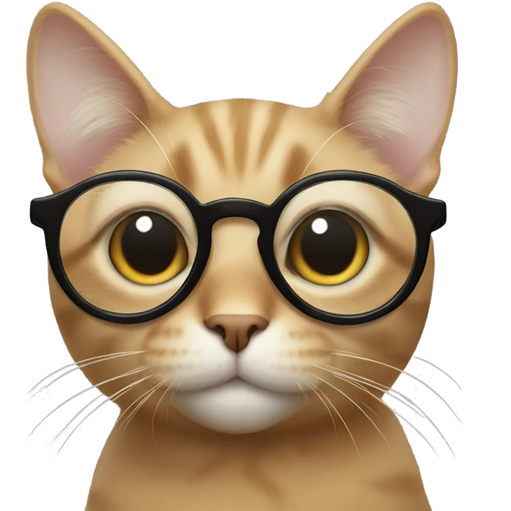 Cat wearing glasses emoji