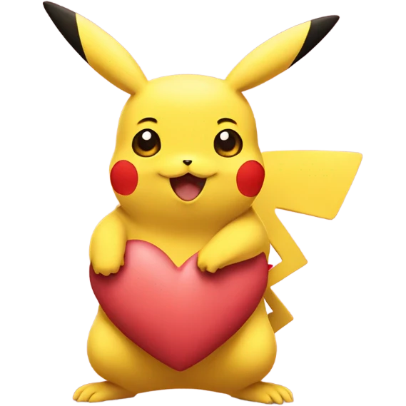 Pikachu with hearts emoji