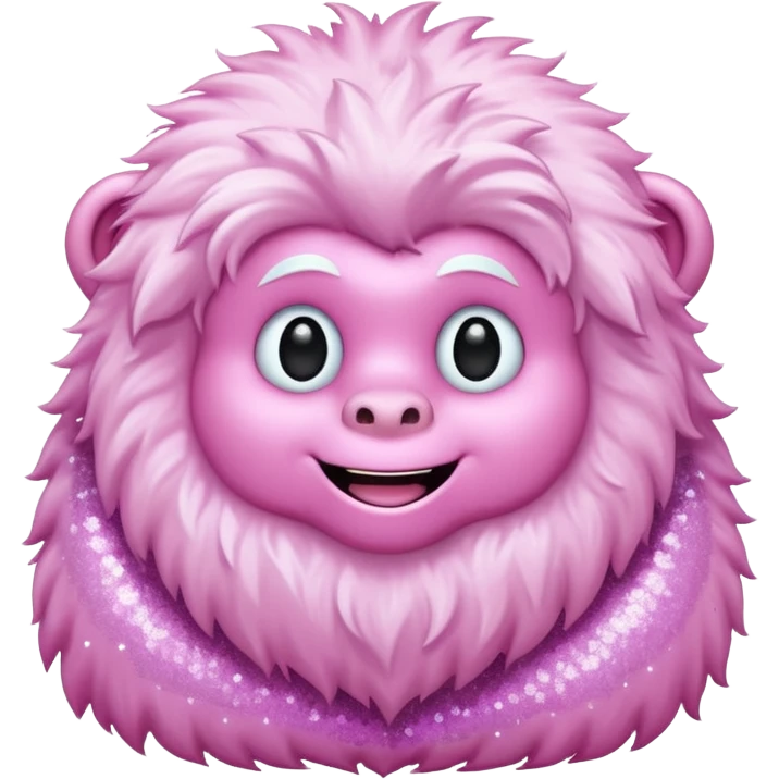 pink yeti with glitter emoji