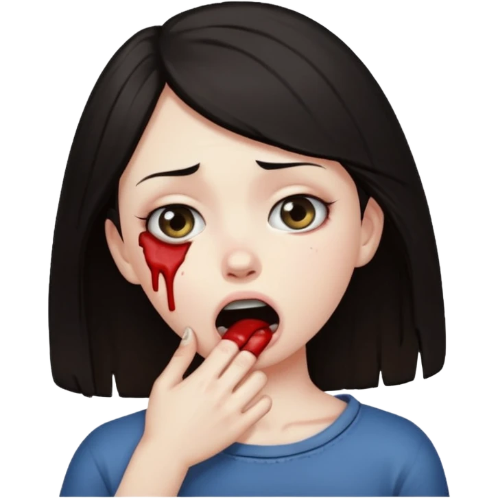Girl choking herself  emoji