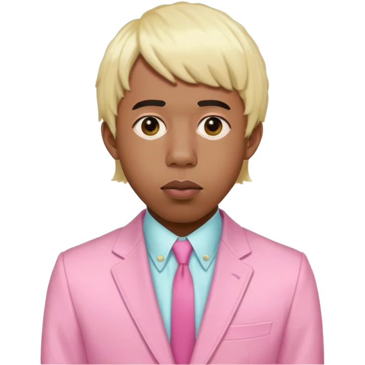 Tyler the Creator with blonde wig and pink suit from IGOR era emoji