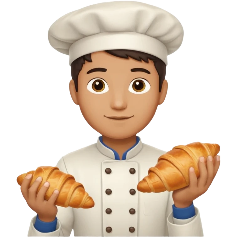 Young male baker – holding a croissant

 emoji