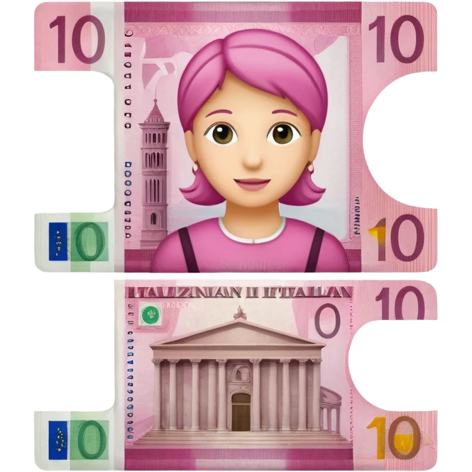 banconota rosa 10 euro italia emoji