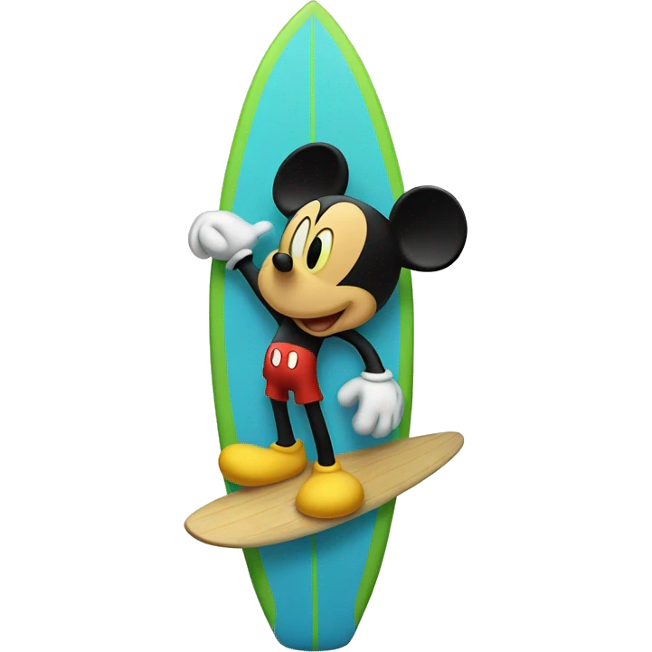 Mickey Mouse on a surfboard emoji