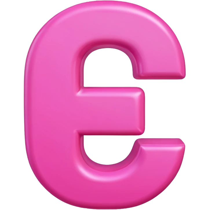mix color pinks 3d letter p emoji