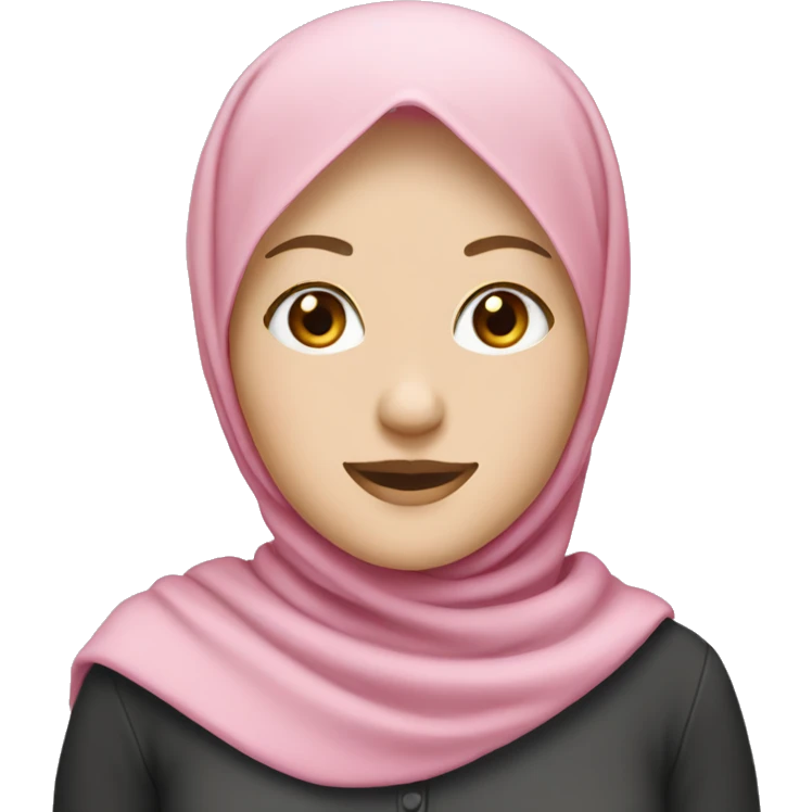 A pale girl wearing a pink hijab  emoji