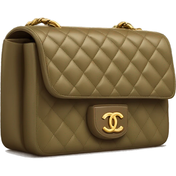 Chanel flap bag khaki/brown emoji