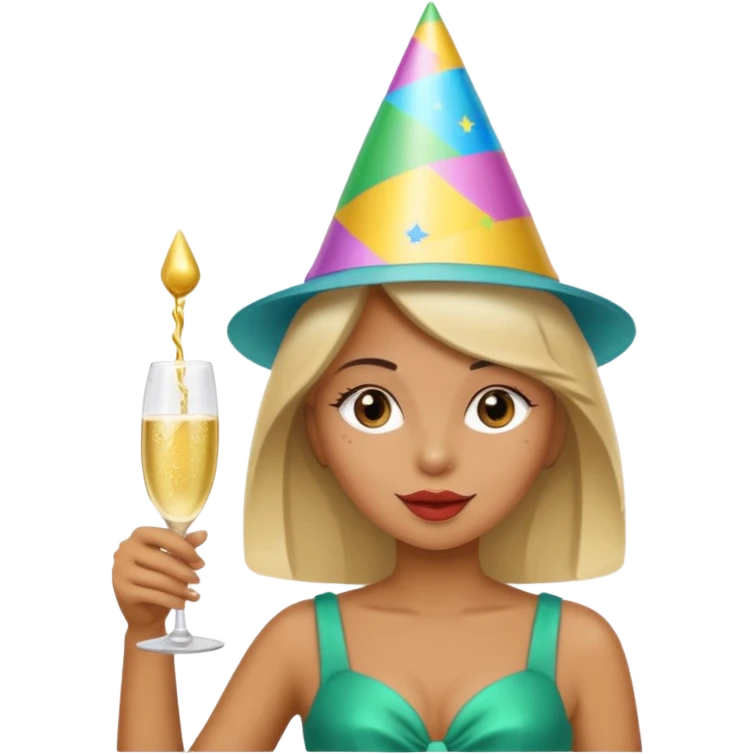 Pool party girl face emoji