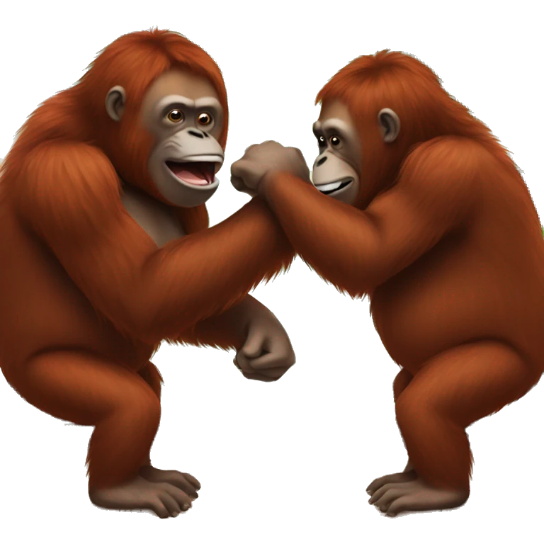 two orangutans fighting at the bar emoji