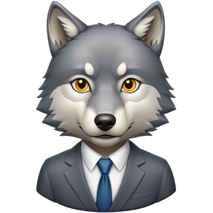 professional wolf wearing a business suit emoji