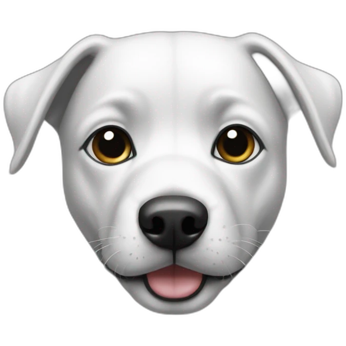Perro French blanco y negro emoji