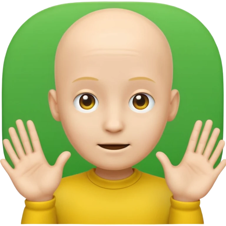 no hair round yellow emoji no finger upp with greenscreen and no body no arms ears emoji