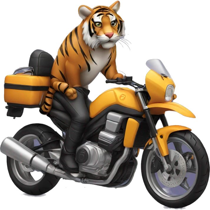 moto with tiger  emoji