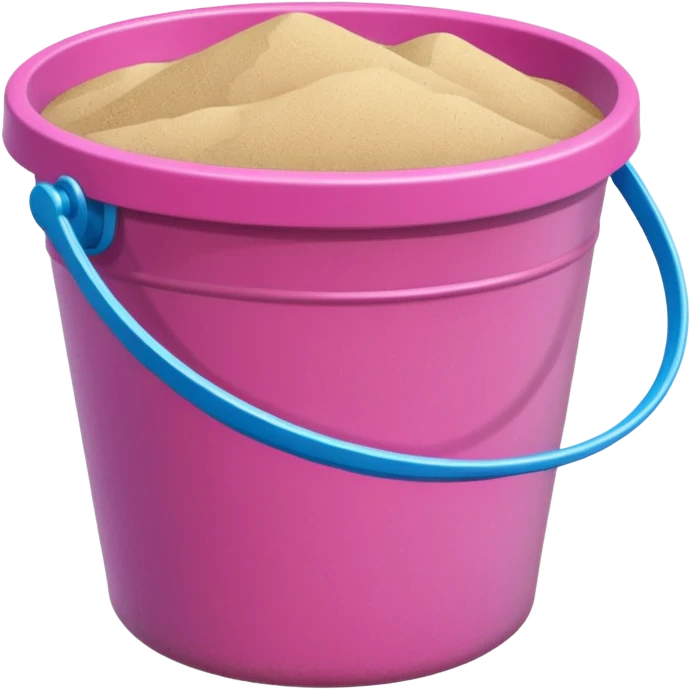 A pink bucket of sand emoji