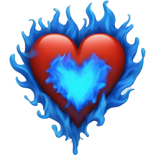red heart in blue fire emoji