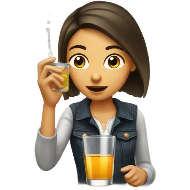 a girl taking a shot of tequila emoji