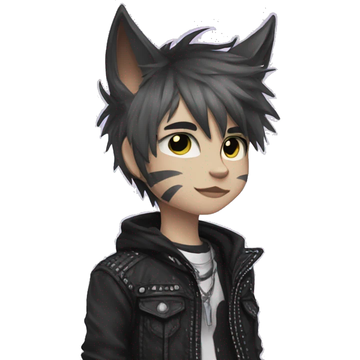 Cute Edgy Attractive Punk Catboy emoji