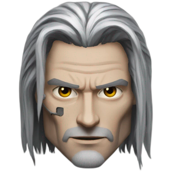 T800 robot witcher long hair emoji