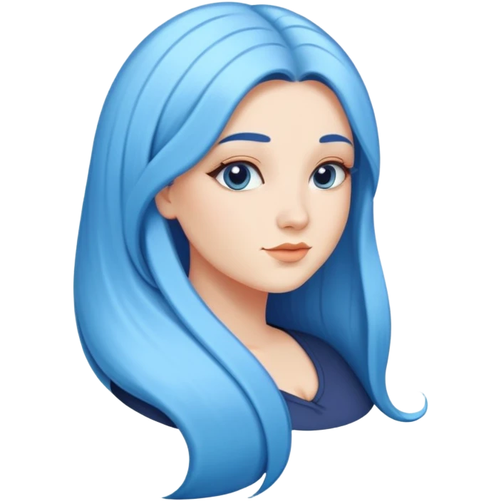 Perfect {{{ curvy}}} {{straight very long medium to sky blue hair}} emoji
