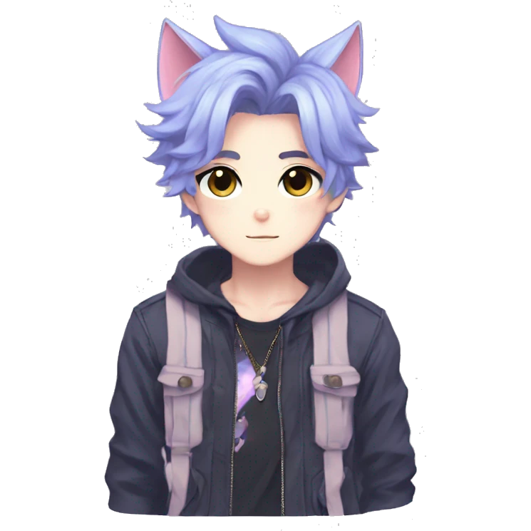 Cute Edgy Attractive Gorgeous Kawaii Pastel Anime Catboy emoji