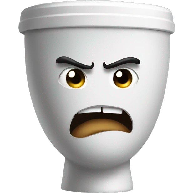 An angry toilet emoji