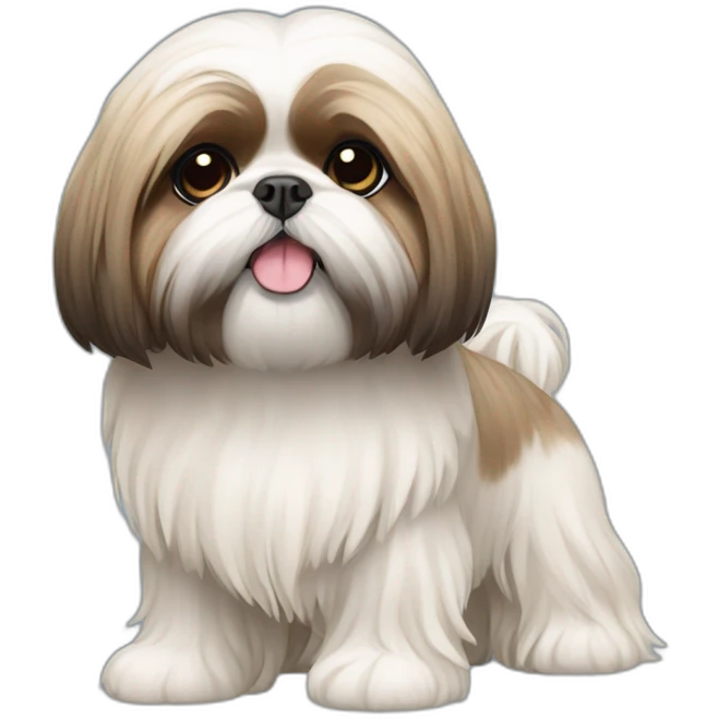 Dog Shih Tzu with long wool full-height  emoji