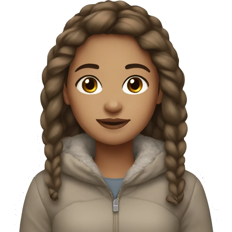 Winter girl white cozy brown hair light skin  emoji