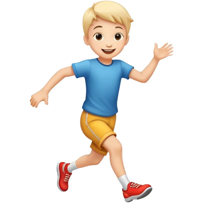 child skipping joyfully, cheerful and energetic emoji