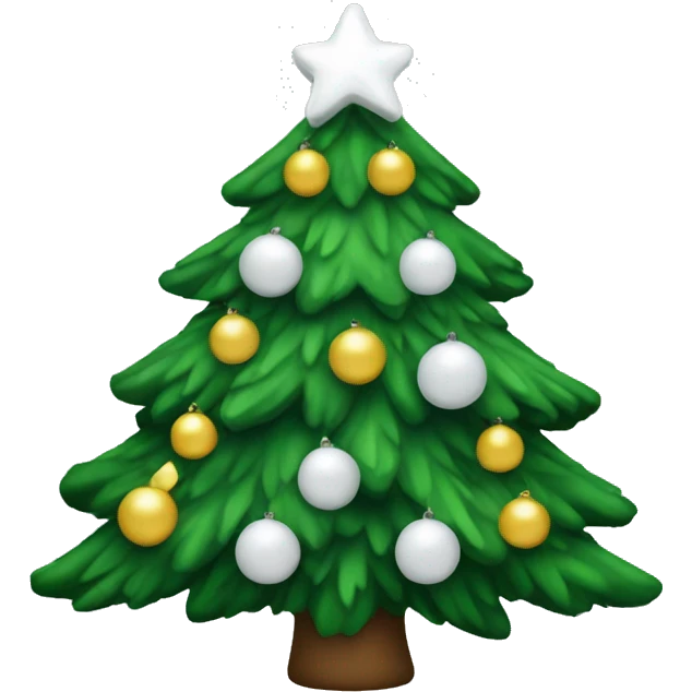 Christmas tree with white decorations emoji