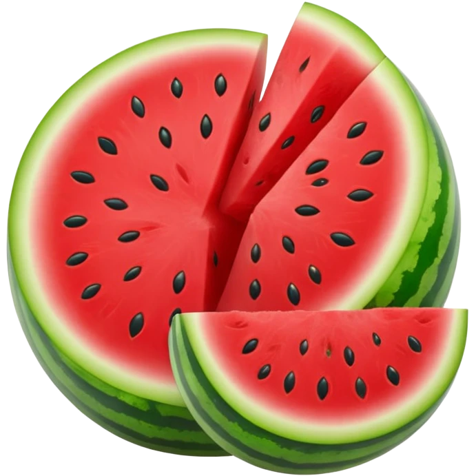 a whole watermelon and a watermelon cut in half, both shown together emoji