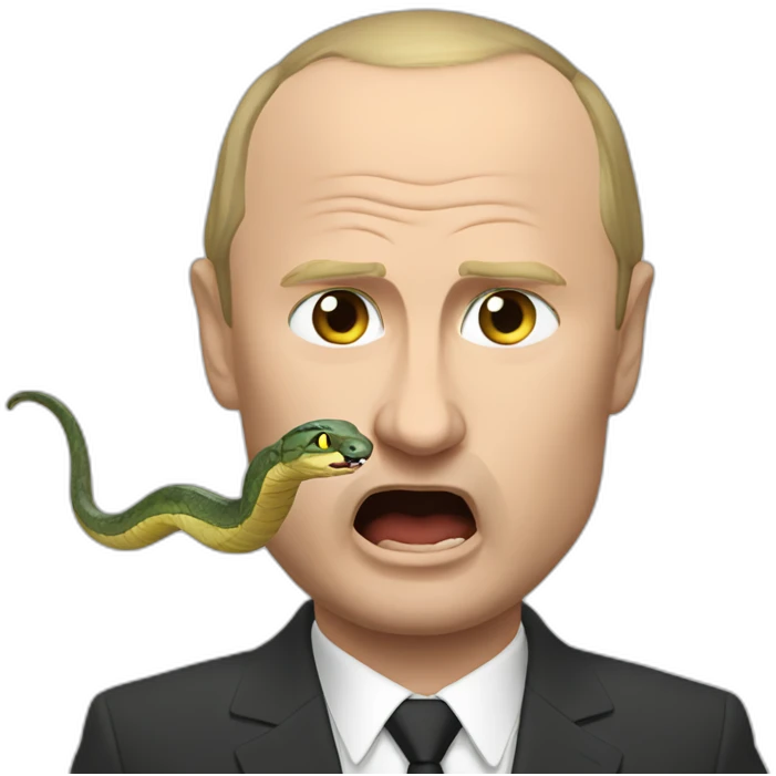 Putin fight with a snake emoji