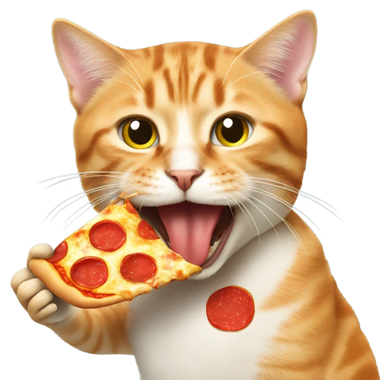 Cat eating pizza  emoji