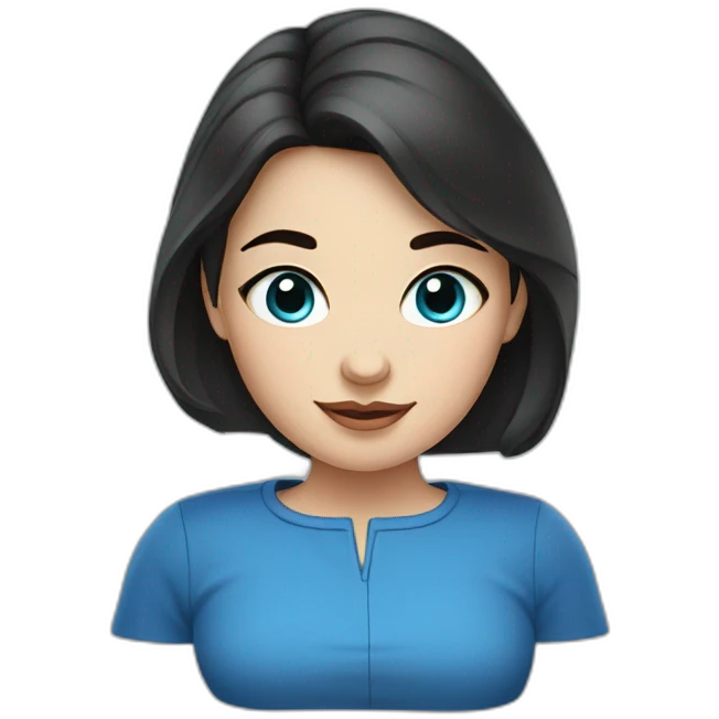 finnish woman with big cheeks and small blue eyes and dark hair emoji