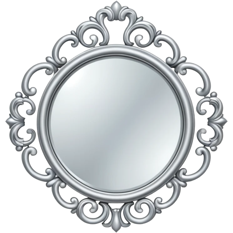 silver elegant mirror with a lot of decoration emoji