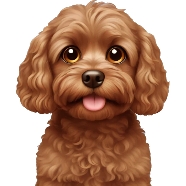 adorable brown cavapoo dog face emoji