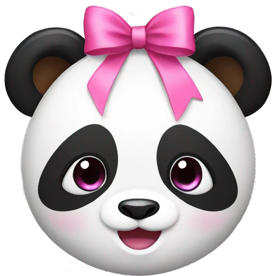 panda with pink ribbon emoji