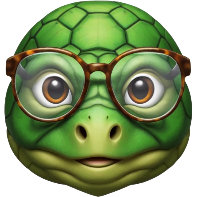 Tartaruga usando óculos  emoji