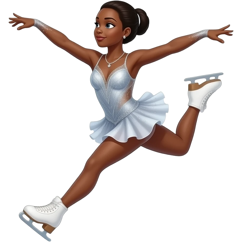black female figure skater emoji