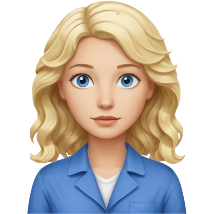 Blonde avec yeux bleus qui est architecte , cheveux ondulés , Sans lunettes  emoji