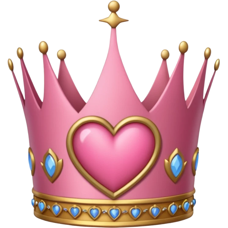 Crown little pink with heart emoji